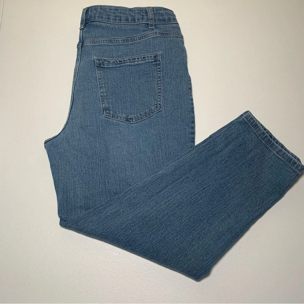 WOMENS NO BOUNDARIES STRAIGHT SLIM JEANS BLUE MED WASH STRETCHY SIZE 13‎ JUNIORS